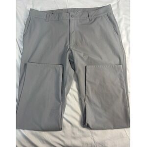 FootJoy Mens Performance Golf Pants Grey W36 L30 Flat Front Polyester FJ Logo